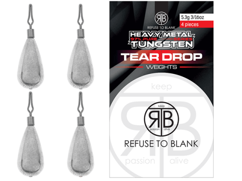 Tungsten Tear Drop shot záťaž Refuse To Blank 2-4ks
