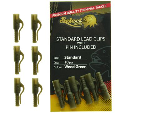 Rýchlospojky Select Baits Standard Lead Clips with Pin Weed Green 10pcs