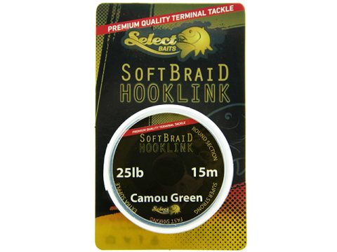Nadväzec Select Baits Soft Braid Hooklink Camou Green 25lbs 15m