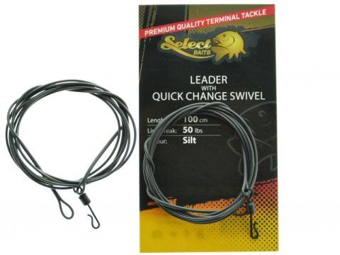 Nadväzec Select Baits Leader with Quick Change Swivel Silt 50lbs 100cm