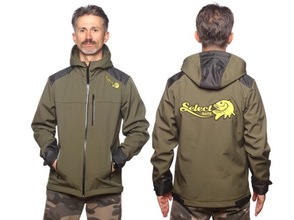 Bunda Select Baits New Wave Softshell Fleece Insulated Green/Black Jacket